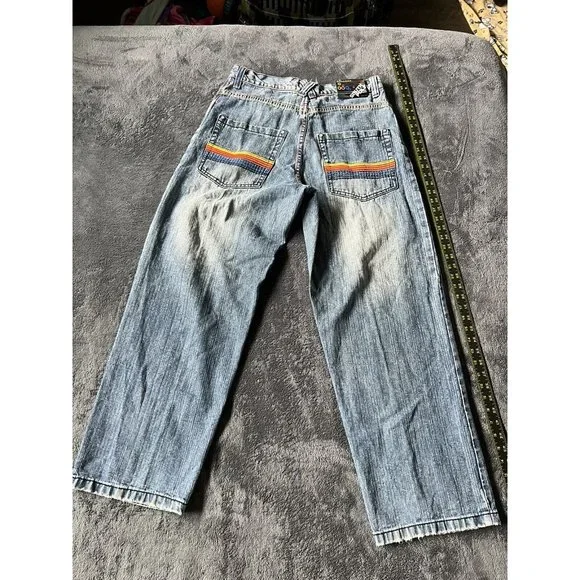 Southpole Men’s Vintage 1990s Baggy Y2K Embroidered Skateboard Jeans 34 - Picture 2 of 10